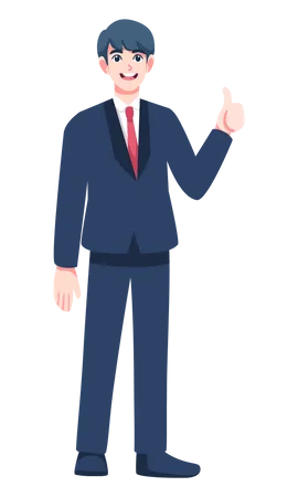 Businessman showing thumbs up Illustration