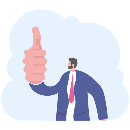 Businessman showing thumbs up  Illustration