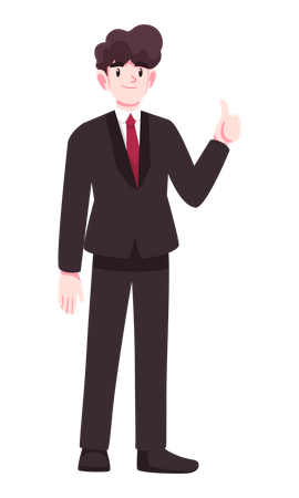 Businessman showing thumbs up  Illustration