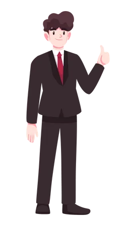 Businessman showing thumbs up  Illustration