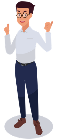 Businessman showing thumbs up  Illustration