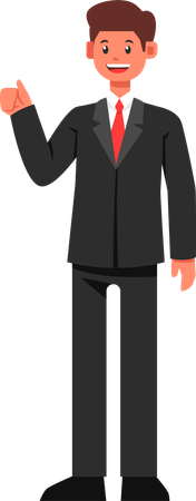 Businessman showing Thumbs Up  Illustration