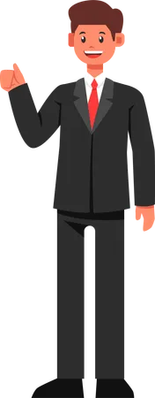 Businessman showing Thumbs Up  Illustration