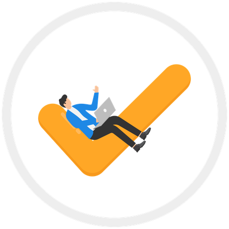 Businessman showing tick mark  Illustration