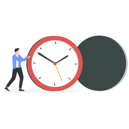 Businessman showing time on clock  Illustration