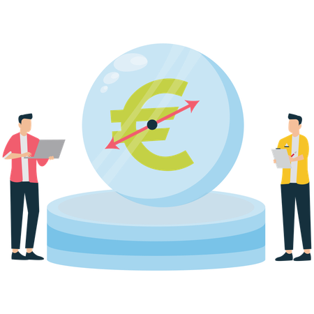 Businessman showing UK Pound Economy Forecasting  Illustration