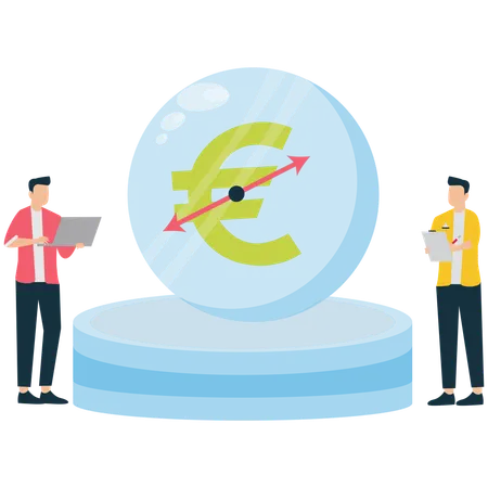 Businessman showing UK Pound Economy Forecasting  Illustration