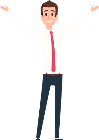 Businessman showing up gesture  Illustration