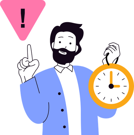 Businessman showing up time limit for deadlines  Illustration