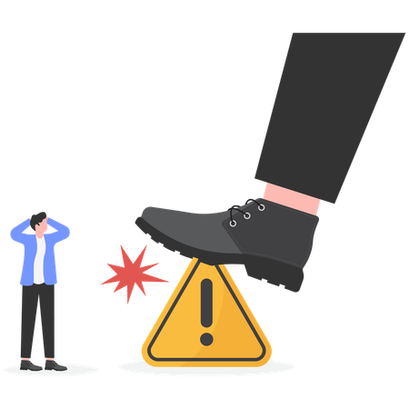 Businessman showing warning sign  Illustration