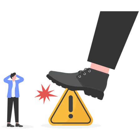 Businessman showing warning sign  Illustration