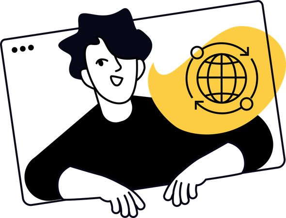 Businessman showing web browser  Illustration