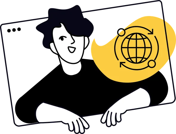 Businessman showing web browser  Illustration