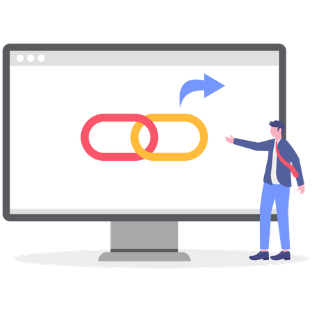 Businessman showing web link  Illustration