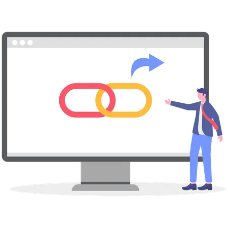 Businessman showing web link  Illustration