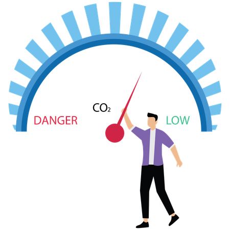 Businessman showing zero emission performance  Illustration