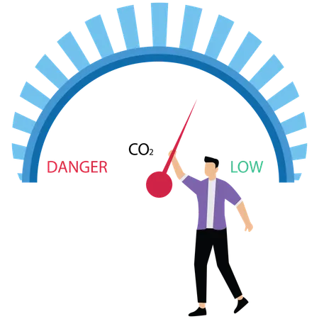 Businessman showing zero emission performance  Illustration