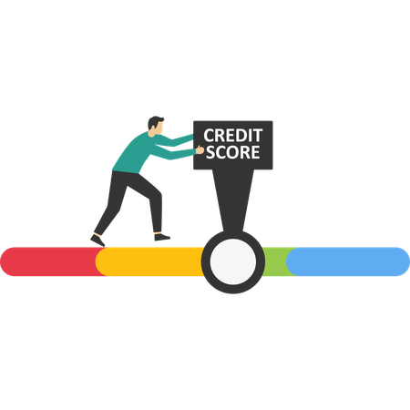 Businessman shows an excellent reputation with good credit score  Illustration