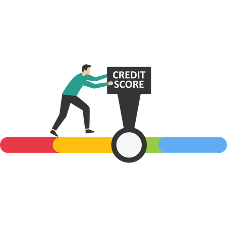 Businessman shows an excellent reputation with good credit score  Illustration