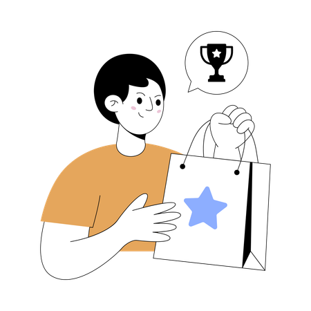 Businessman shows Brand Loyalty  Illustration