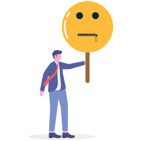 Businessman shows his mood  Illustration