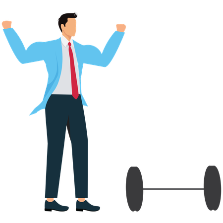 Businessman shows his strength  Illustration