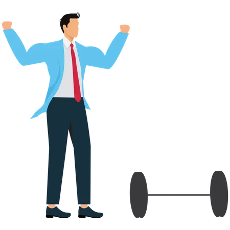 Businessman shows his strength  Illustration