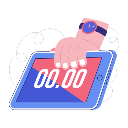 Businessman shows Times up deadline  Illustration