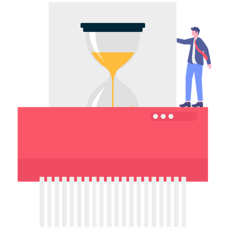 Businessman Shredding time  Illustration