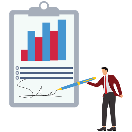 Businessman signing contract  Illustration