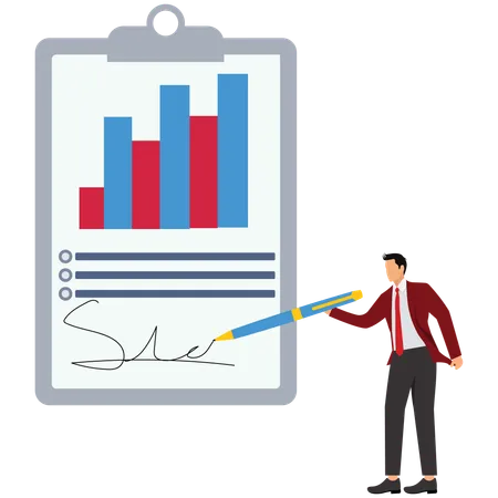 Businessman signing contract  Illustration