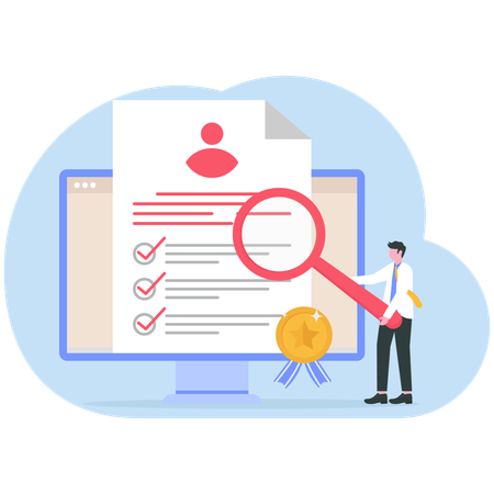 Businessman signing office contract  Illustration