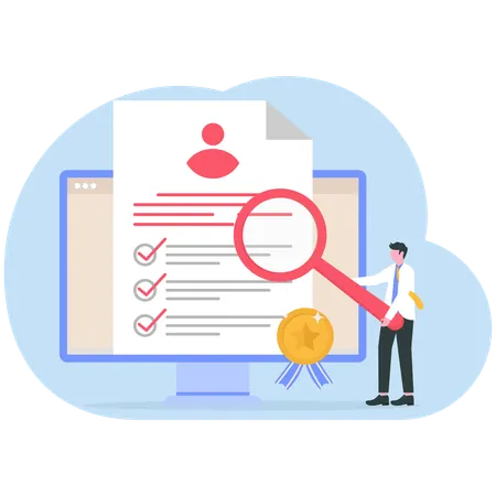 Businessman signing office contract  Illustration