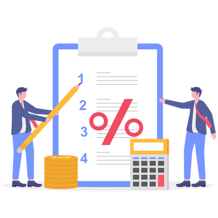 Businessman signs financial deal  Illustration