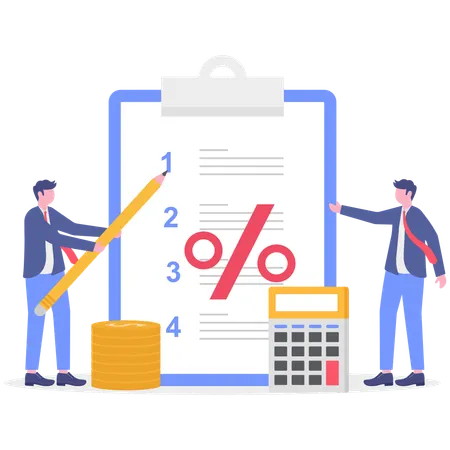 Businessman signs financial deal  Illustration