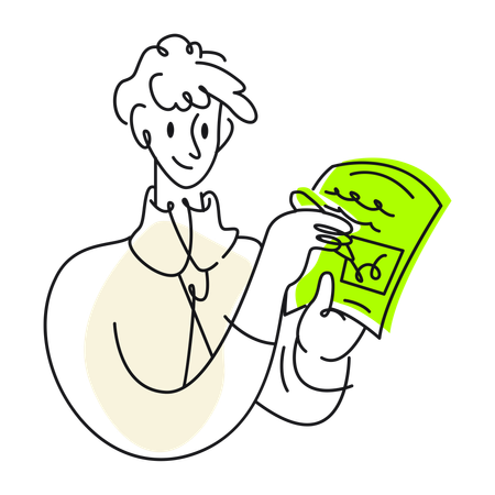 Businessman signs the contract  イラスト