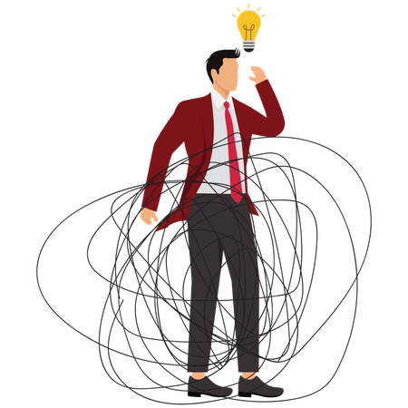 Businessman Simplify idea to find solution  Illustration