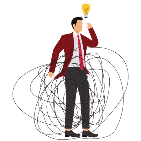 Businessman Simplify idea to find solution  Illustration