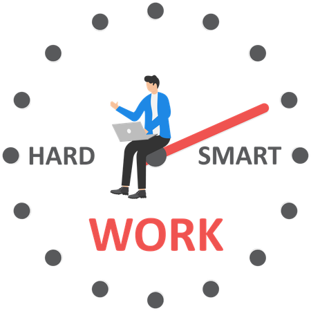 Businessman sit on efficiency meter  Illustration