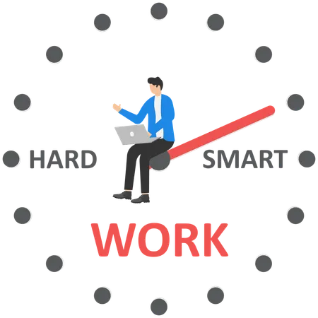 Businessman sit on efficiency meter  Illustration