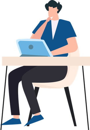 Businessman sitting from of system  Illustration