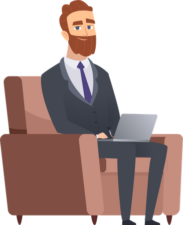 Businessman sitting on armchair  Illustration