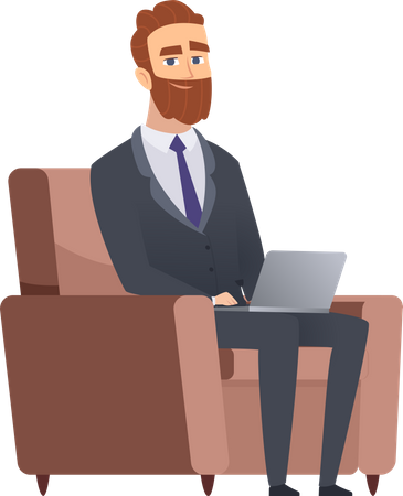 Businessman sitting on armchair  Illustration
