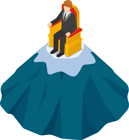Businessman sitting on throne Illustration