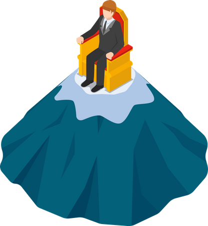 Businessman sitting on throne  Illustration