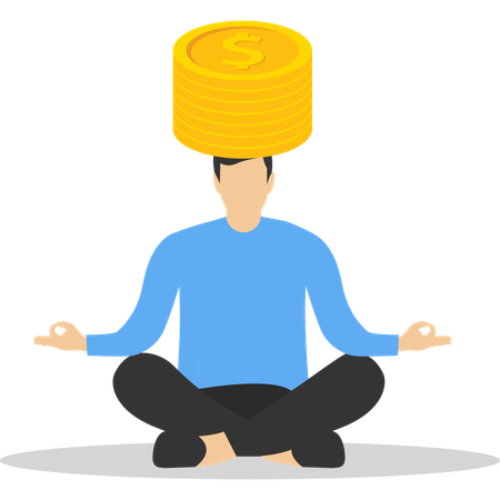 Businessman sitting relax after earning huge profit  Illustration