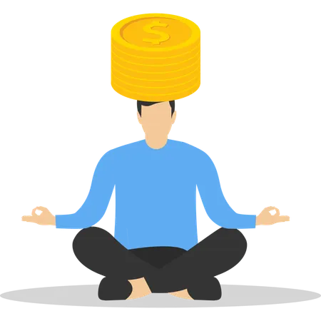 Businessman sitting relax after earning huge profit  Illustration