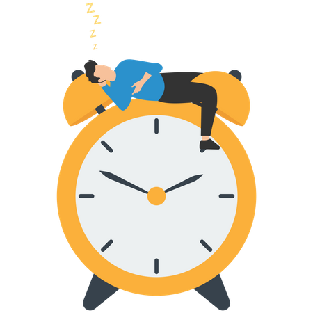 Businessman sleeping lay down  Illustration