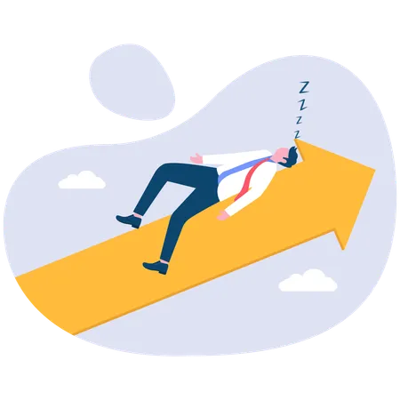 Businessman sleeping on business graph  Illustration