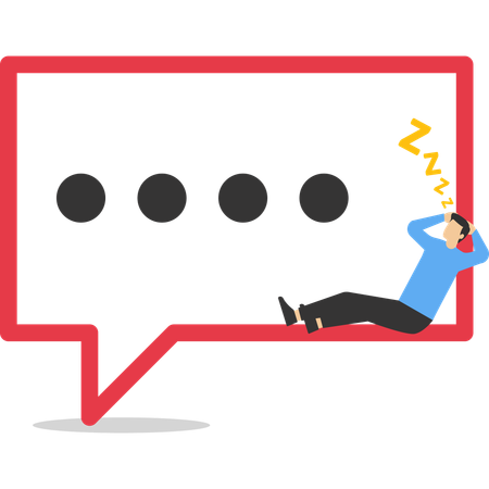 Businessman sleeping on speech bubble  Illustration